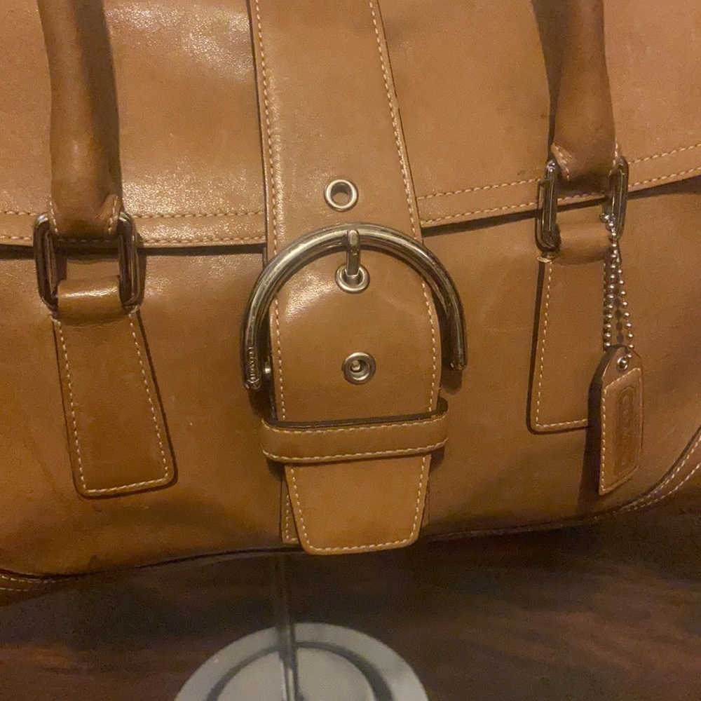 Coach camel signature satchel shoulder bag - Picture 3 of 16